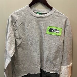 Seattle Seahawks Gray Adult Long Sleeve Shirt with Green Logo Patch